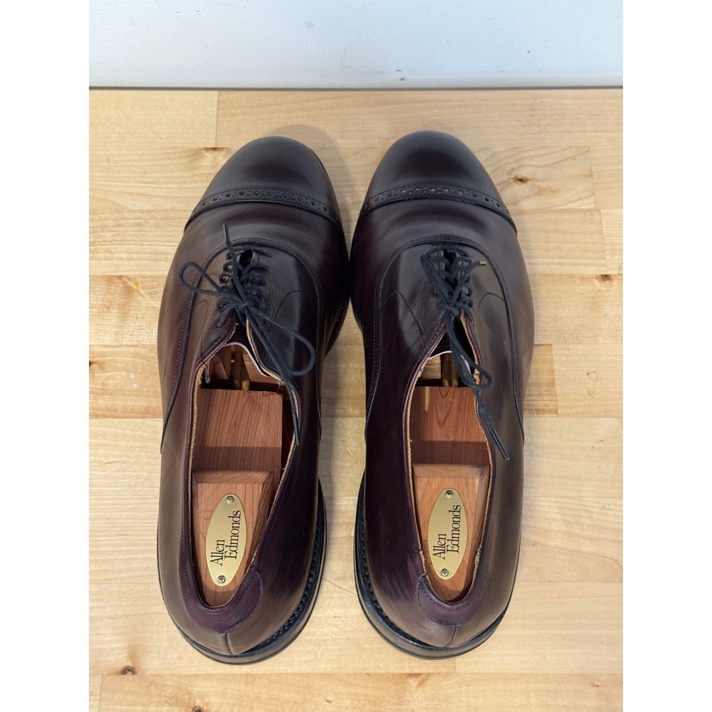 Allen Edmonds Burgundy Cap Toe Oxford‎ Dress Shoes Men's Size 10 B 333 207 - Picture 7 of 11